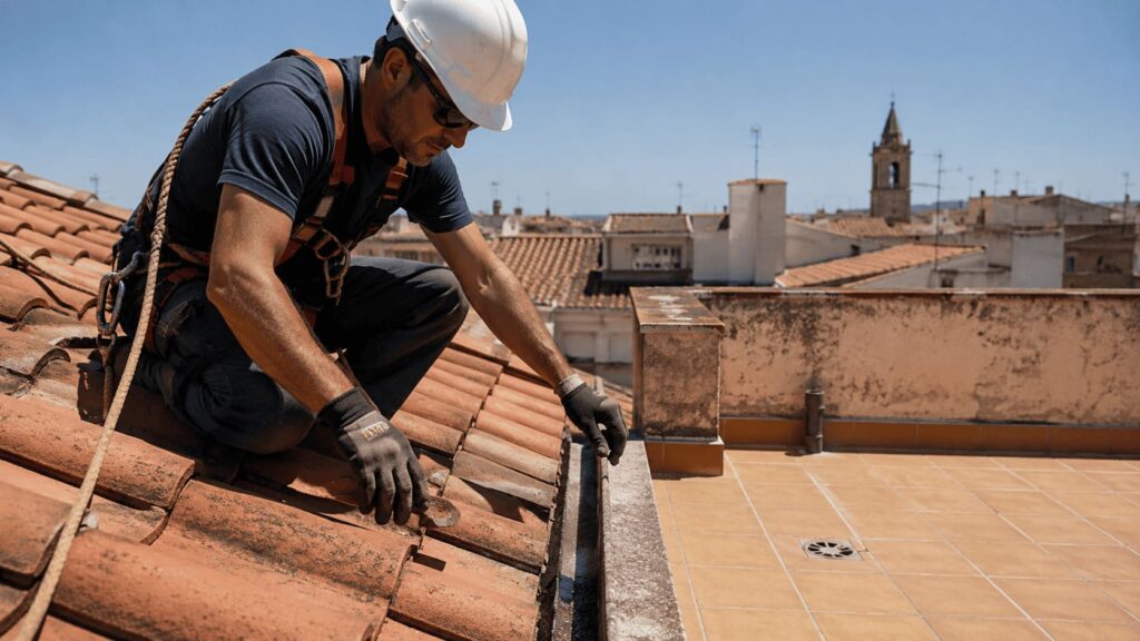 Cómo afecta el calor del verano a tejados, terrazas y cubiertas En verano solemos preocuparnos menos por las goteras, las filtraciones o las humedades porque las lluvias son menos frecuentes. Sin embargo, julio y agosto son meses importantes para revisar el estado de tejados, terrazas y cubiertas, especialmente en zonas donde las temperaturas suben mucho durante el día. El calor intenso, la exposición directa al sol y los cambios de temperatura entre el día y la noche pueden afectar a los materiales de impermeabilización, a las tejas, a los caballetes, a los encuentros con chimeneas y a otros puntos sensibles de la cubierta. Aunque el problema no se vea de inmediato, puede aparecer más adelante cuando lleguen las primeras lluvias. Por eso, el verano es un buen momento para detectar pequeñas señales de desgaste y actuar antes de que se conviertan en una reparación urgente. Por qué el calor puede dañar una cubierta Las cubiertas y los tejados están expuestos durante muchas horas al sol. En los meses de verano, algunos materiales alcanzan temperaturas muy altas y se dilatan. Cuando baja la temperatura por la noche, vuelven a contraerse. Este movimiento continuo puede provocar pequeñas fisuras, levantamientos, pérdida de adherencia en láminas impermeabilizantes o desgaste en juntas y remates. No siempre se aprecia a simple vista desde el interior de la vivienda, pero puede dejar puntos débiles por los que el agua acabará entrando más adelante. En terrazas transitables, además, el uso durante el verano puede agravar el problema si ya existen baldosas sueltas, juntas abiertas o zonas donde el agua no evacúa correctamente. Señales de que el tejado o la terraza necesitan revisión No hace falta esperar a que aparezca una gotera para revisar una cubierta. Hay señales que pueden indicar que la impermeabilización o los elementos del tejado están empezando a fallar. Algunas de las más habituales son: Tejas desplazadas, rotas o con aspecto deteriorado. Caballetes agrietados o con mortero desprendido. Grietas en terrazas, petos o encuentros con paredes. Láminas impermeabilizantes levantadas o cuarteadas. Juntas abiertas entre baldosas. Restos acumulados en canalones o sumideros. Manchas antiguas de humedad en techos o paredes. Zonas donde el agua se queda estancada después de limpiar o regar. Estas señales no siempre significan que haya una filtración activa, pero sí conviene revisarlas. Una pequeña reparación de tejado o una actuación puntual en una terraza suele ser más sencilla que solucionar una humedad extendida después de una tormenta. Terrazas: uno de los puntos más sensibles en verano Las terrazas sufren especialmente durante los meses de calor. La exposición directa al sol, el tránsito, las macetas, los muebles de exterior y la limpieza frecuente pueden afectar al pavimento y a la capa de impermeabilización. Uno de los errores más habituales es pensar que una terraza está bien porque no hay goteras en ese momento. Sin embargo, si existen grietas, juntas abiertas o zonas donde el agua se acumula, el riesgo de filtraciones aumenta cuando llegan lluvias más intensas. La impermeabilización de terrazas debe revisarse con especial atención en los encuentros con paredes, sumideros, desagües y petos. Son zonas donde suelen aparecer los primeros fallos. Tejados de teja: qué revisar antes de que cambie el tiempo En los tejados de teja, el calor puede afectar tanto a las propias tejas como a los remates. Una teja movida o rota puede no causar problemas durante semanas si no llueve, pero convertirse en una entrada de agua cuando llegue una tormenta. También conviene revisar los caballetes, limas, encuentros con chimeneas, claraboyas y canalones. Son puntos donde las filtraciones suelen aparecer si el tejado no tiene un mantenimiento adecuado. El mantenimiento de tejados no consiste solo en reparar cuando ya hay una gotera. También sirve para prevenir problemas, alargar la vida de la cubierta y evitar daños en el interior de la vivienda. Canalones y sumideros: importantes también en verano Aunque los canalones se asocian más al otoño, revisarlos en verano puede evitar muchos problemas. Durante los meses secos se acumulan hojas, polvo, restos de tejas, tierra o pequeños nidos que pueden bloquear el paso del agua. Cuando llega una lluvia fuerte, un canalón atascado puede provocar reboses, humedades en fachada o filtraciones hacia el interior. Lo mismo ocurre con los sumideros de terrazas y cubiertas planas. Una limpieza preventiva en verano ayuda a que el agua evacúe correctamente cuando vuelvan las lluvias. Por qué julio es un buen momento para hacer mantenimiento Julio es un mes adecuado para revisar tejados, cubiertas y terrazas porque normalmente hay menos lluvias y las reparaciones pueden planificarse mejor. También es más fácil detectar grietas, piezas sueltas o zonas deterioradas cuando la superficie está seca. Además, actuar en verano permite llegar al otoño con la cubierta preparada. Esto es especialmente importante en viviendas, comunidades de propietarios, naves, locales y edificios que ya han tenido problemas previos de goteras, humedades o filtraciones. No se trata de hacer obras innecesarias, sino de comprobar si hay puntos débiles y solucionarlos a tiempo. Cuándo conviene llamar a un profesional Si la cubierta es alta, inclinada o de difícil acceso, no es recomendable intentar revisarla sin medios adecuados. Además del riesgo de caída, algunos problemas no se detectan correctamente sin experiencia. Conviene pedir una revisión profesional si ya han aparecido manchas de humedad, si hubo goteras el invierno anterior, si la terraza tiene grietas visibles o si el tejado lleva años sin mantenimiento. Un técnico puede valorar si basta con una reparación puntual, una limpieza de canalones, el sellado de encuentros o si es necesario plantear una impermeabilización más completa. Revisa tu cubierta antes de que aparezcan las goteras El verano no elimina el riesgo de filtraciones; simplemente puede ocultarlo durante unas semanas. El calor, el sol y los cambios de temperatura pueden debilitar tejados, terrazas y cubiertas, dejando preparados los problemas que aparecerán con las primeras lluvias. Si tienes dudas sobre el estado de tu tejado, terraza o cubierta, en Impermeabilizaciones y Reformas VIMAR podemos revisar el problema y orientarte sobre la solución más adecuada. Una actuación a tiempo puede evitar goteras, humedades y reparaciones más costosas en el futuro.
